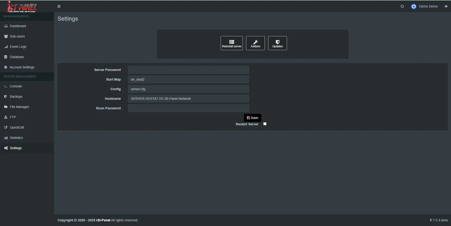 IST-Panel dashboard